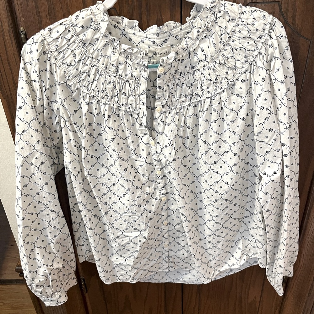 Rebecca Taylor La Vie Floral Smocked Blouse